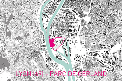 LYON –Parc de Gerland tranche 2 <BR/>équipe Moe : Corajoud-Salliot-Taborda mandataire (Y.Salliot, directeur de projet)- OGI, L.E.A, JM Llorca, JFL – Moa : Grand Lyon – 2001 (T1) – T2 :2007-2014 (reconstruction)